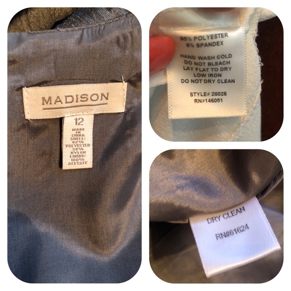 Madison Gray Embellished Waist Dress Sz 12 - Picture 7 of 7